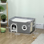 Voir la diapositive 3 : PAWHUT Panier niche grattoir chat 3 en 1 pliable gris