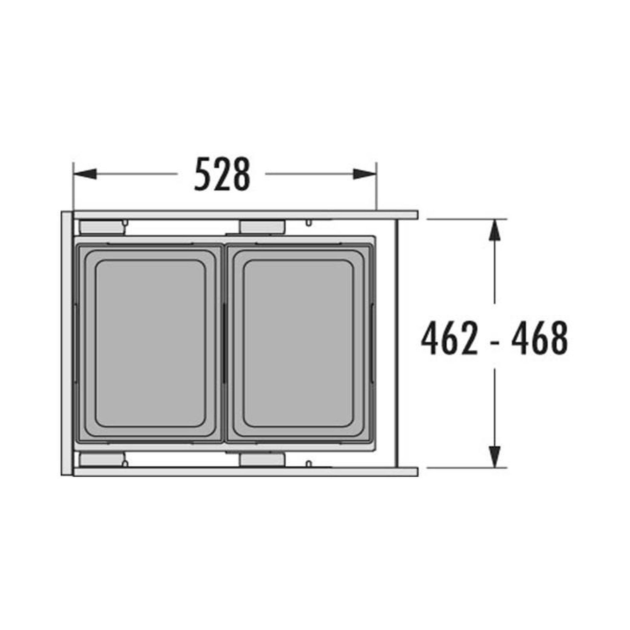 Voir la diapositive 4 : HAILO Poubelle de cuisine tri sélectif 2 bacs encastrable 80l (38+38) hailo euro cargo 500