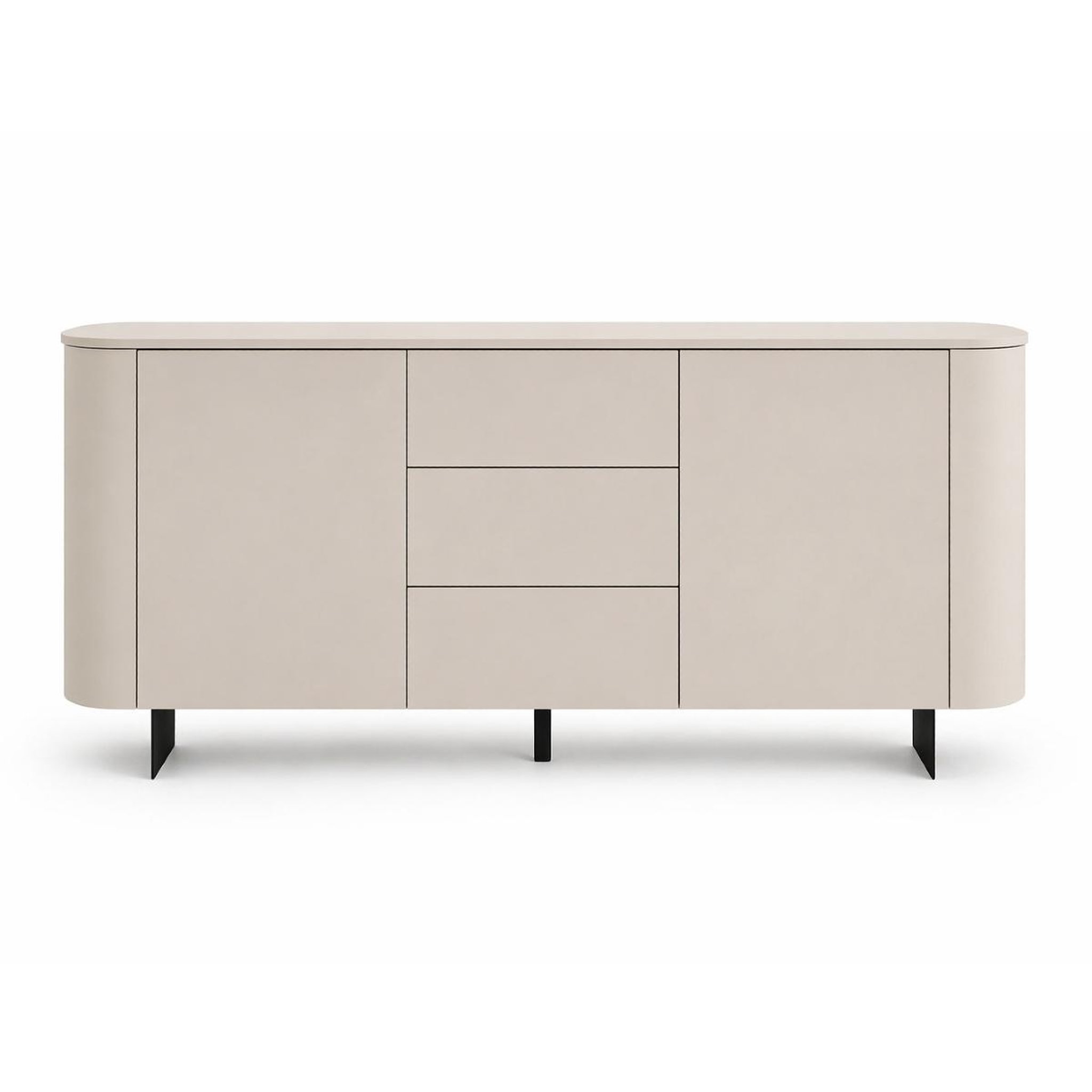 JLC KREATION Buffet bas arrondi beige cachemire 180cm isabela