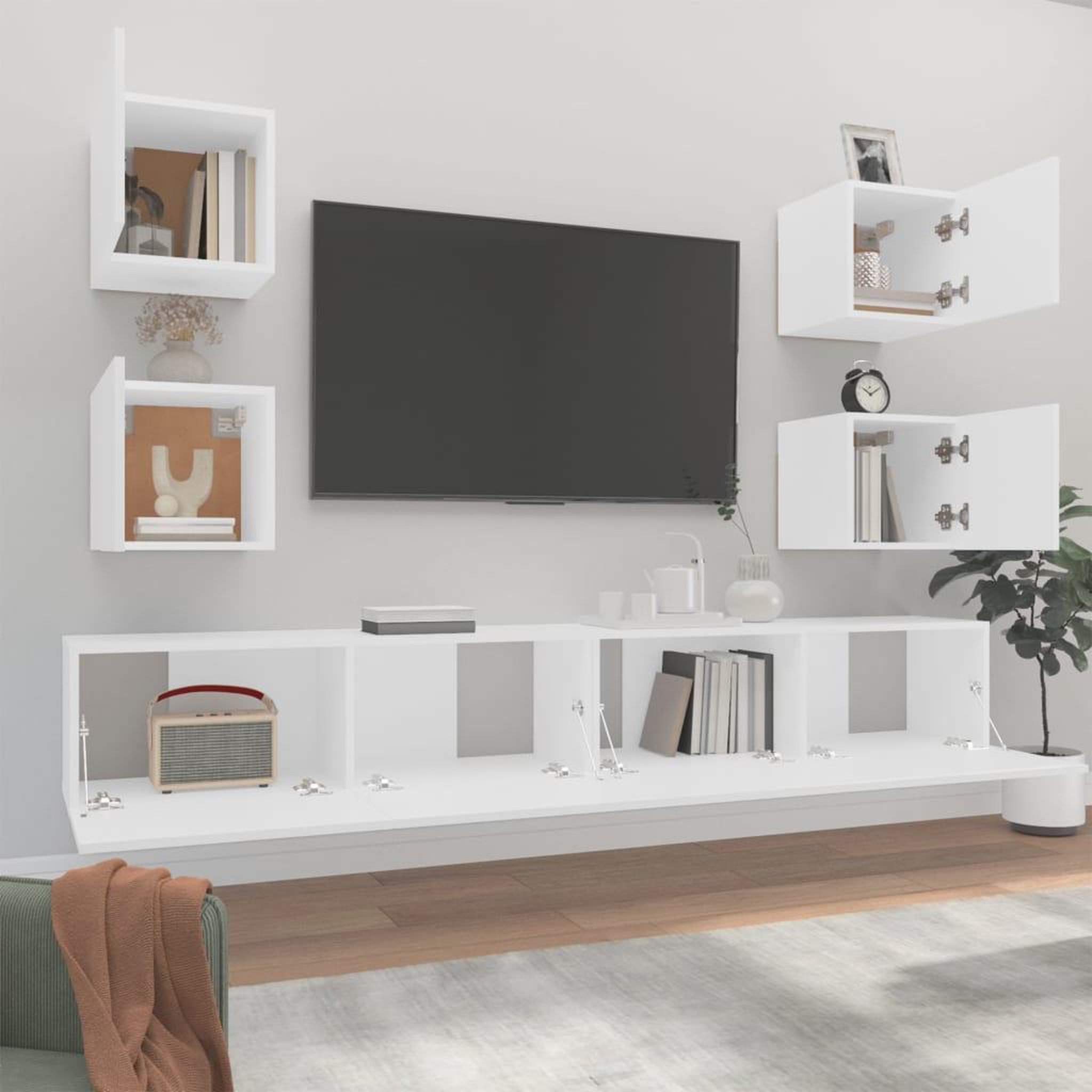 Voir la diapositive 3 : VIDAXL Ensemble de meubles TV 6 pcs Blanc Bois d'ingenierie