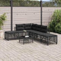 Voir la diapositive 3 : VIDAXL Salon de jardin d'angle 3 pcs avec coussins noir resine tressee