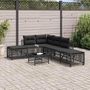 Voir la diapositive 3 : VIDAXL Salon de jardin d'angle 3 pcs avec coussins noir resine tressee