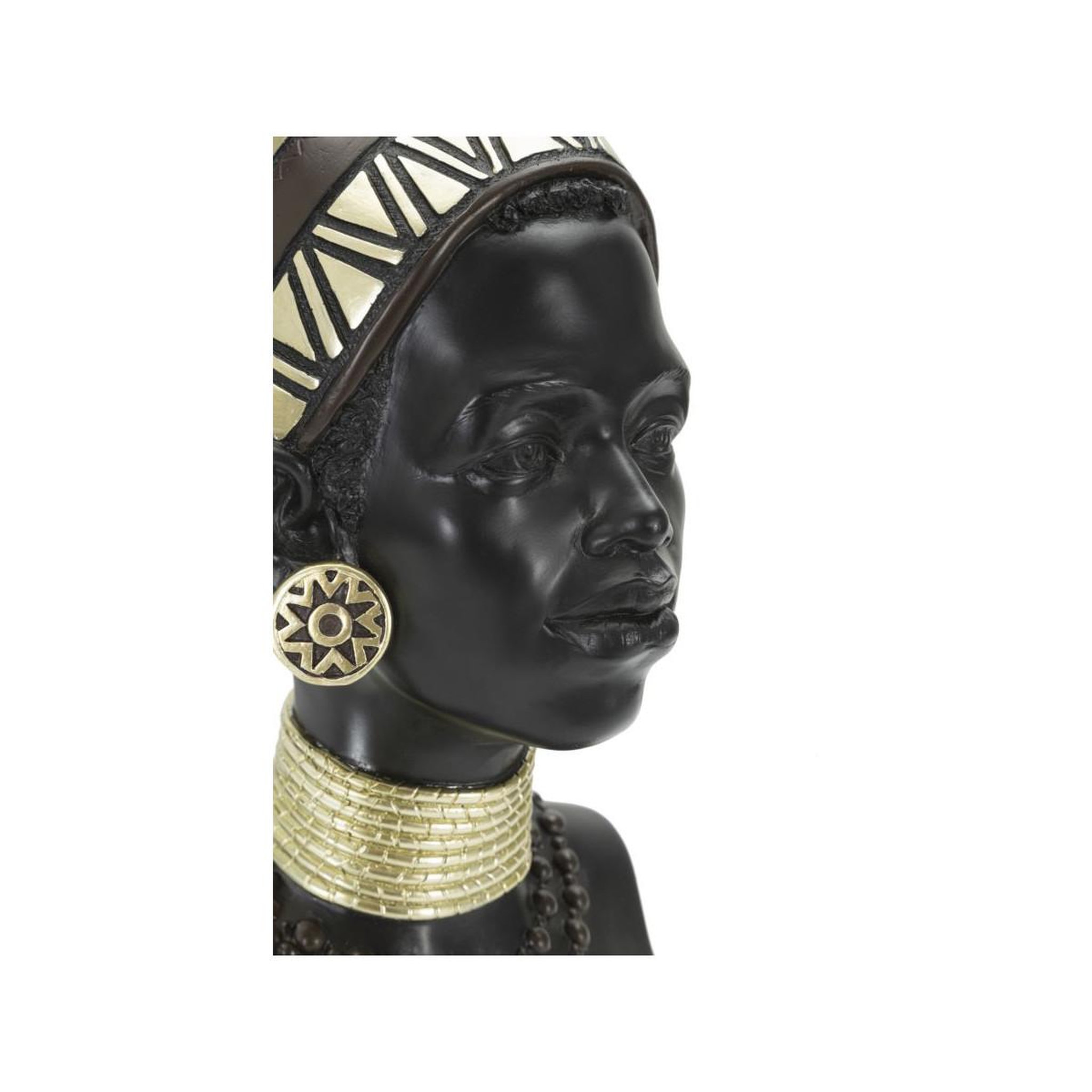 Voir la diapositive 4 : Paris Prix Statuette tête femme tribu  massai  38cm noir