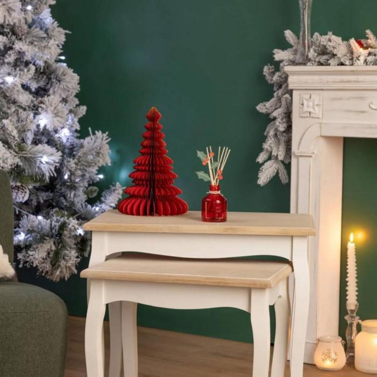 ATMOSPHERA Lot de 2 Tables Basses  Chrysa  60cm Blanc