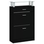 Voir la diapositive 5 : VIDAXL Armoire a chaussures Noir 63x24x104 cm Bois d'ingenierie