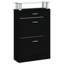 Voir la diapositive 5 : VIDAXL Armoire a chaussures Noir 63x24x104 cm Bois d'ingenierie