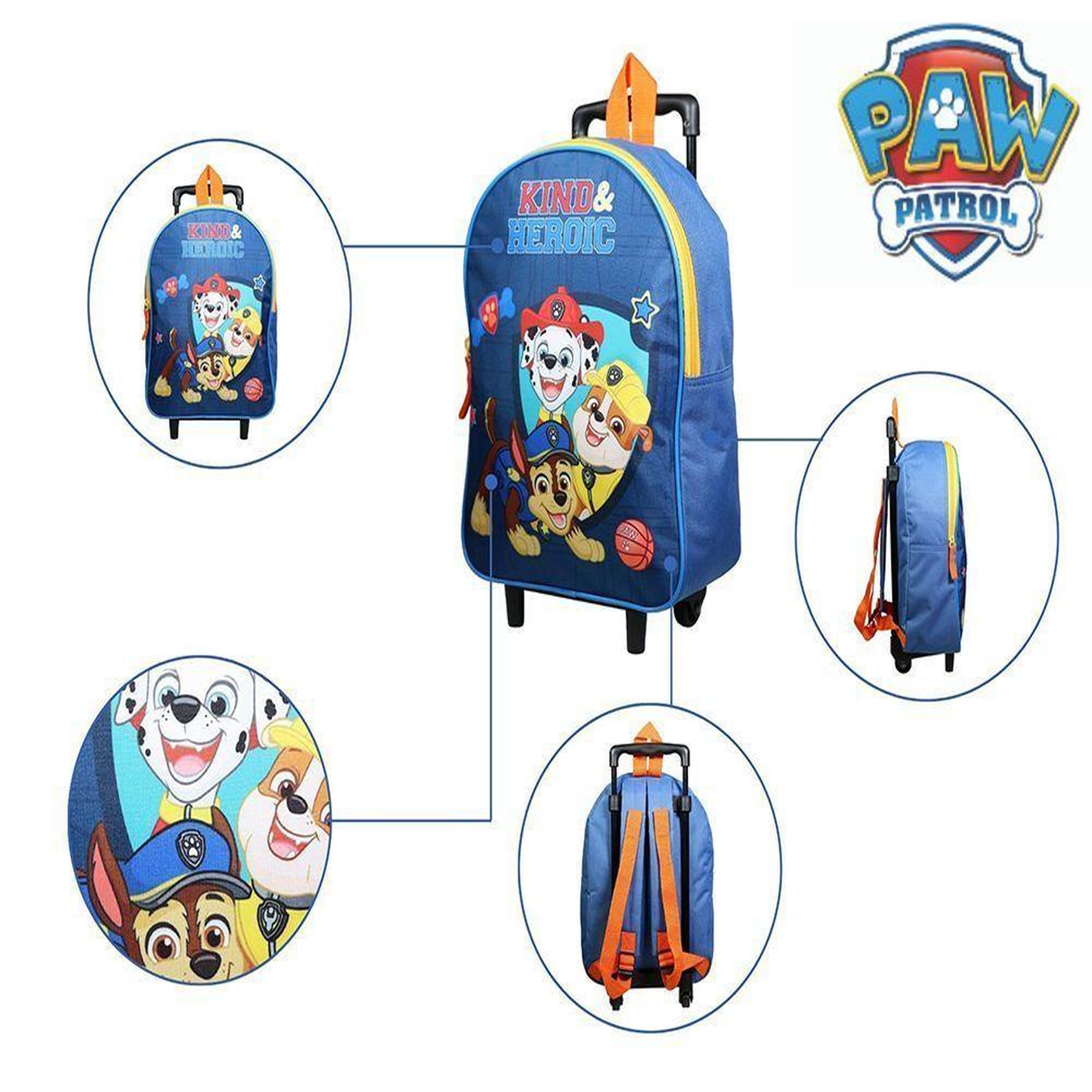 Voir la diapositive 5 : Bagtrotter BAGTROTTER Sac à dos à roulettes 31 cm Pat'Patrouille Bleu