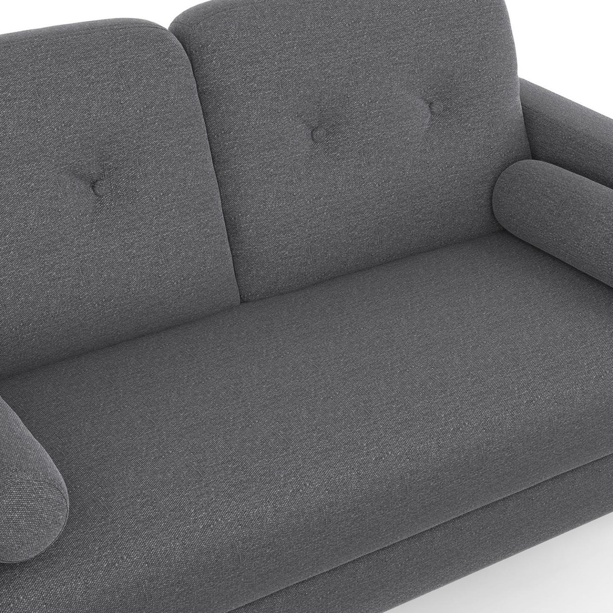 Voir la diapositive 6 : ID MARKET Canapé droit scandinave 2 places claire en tissu gris anthracite