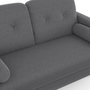 Voir la diapositive 6 : ID MARKET Canapé droit scandinave 2 places CLAIRE en tissu gris anthracite