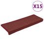 Voir la diapositive 2 : VIDAXL Tapis d'escalier 15 pcs 65x21x4 cm Rouge mat