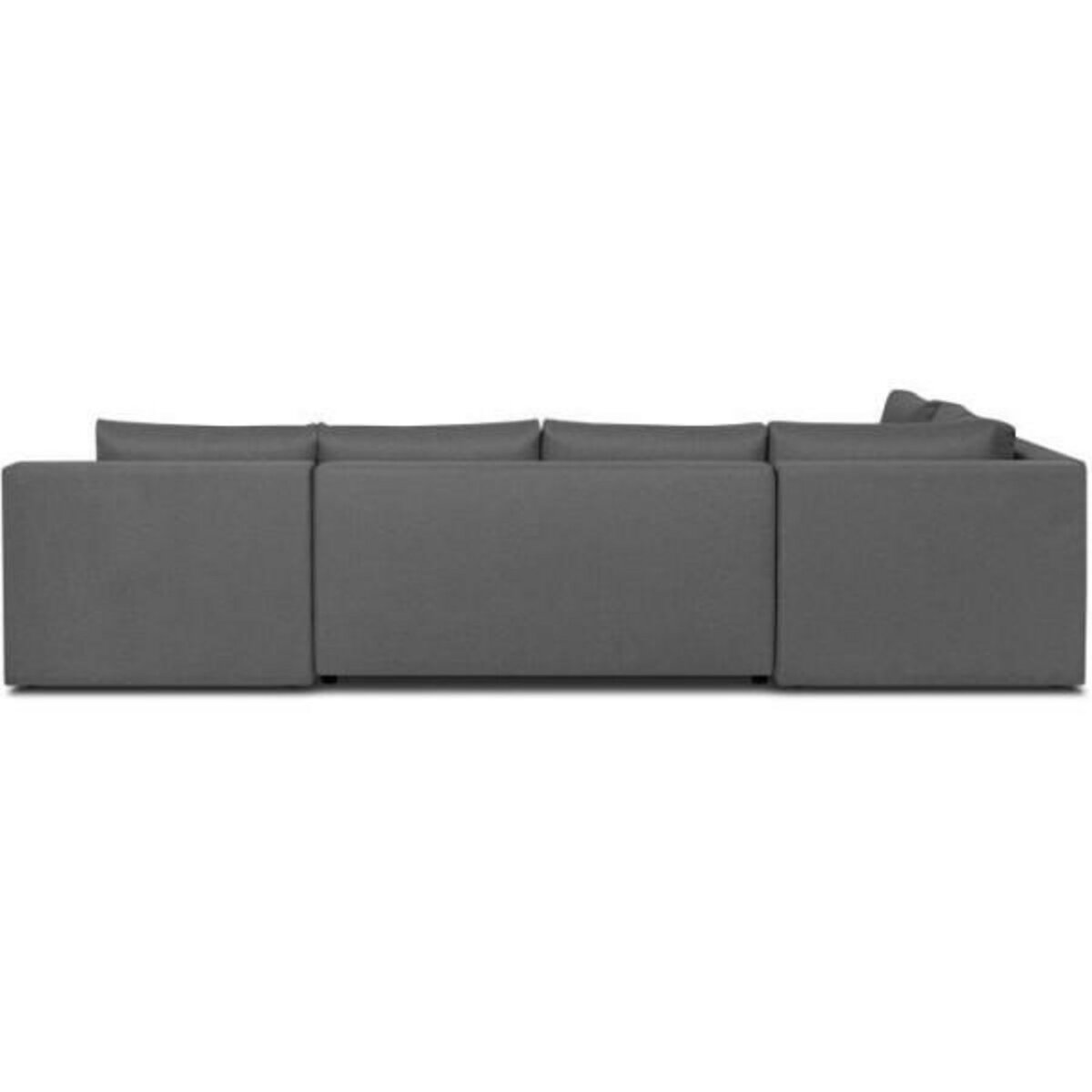 MARKET24 Canapé d'angle panoramique convertible - 7 places - INDIAN - Tissu 100% polyester - Gris - L360 x P228 cm