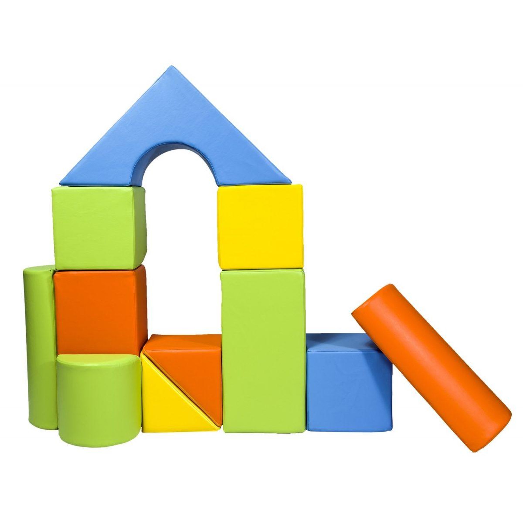 VELINDA Set de 11 blocs en mousse pour le jeu jaune,  vert, orange