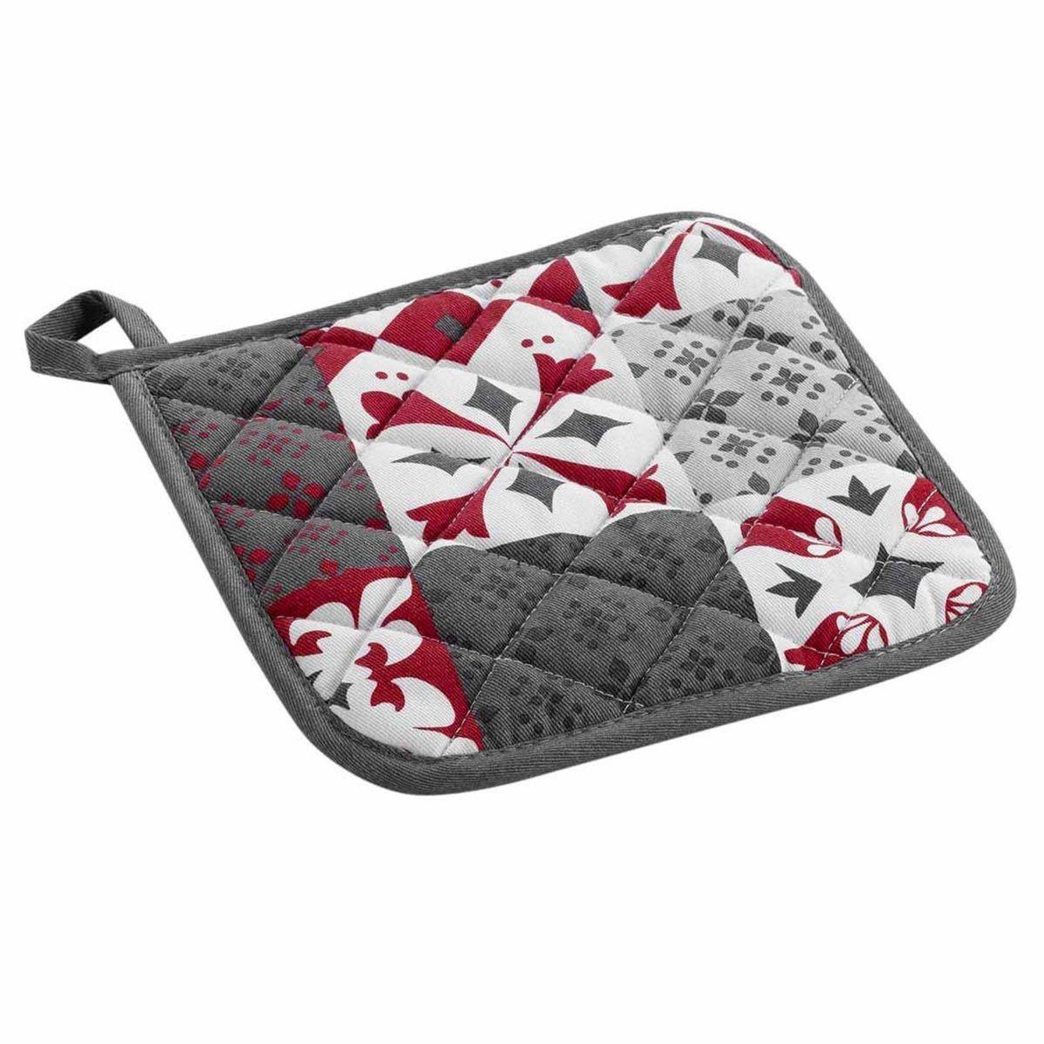 Douceur d'Intérieur Manique de cuisine  credence  19cm gris & rouge