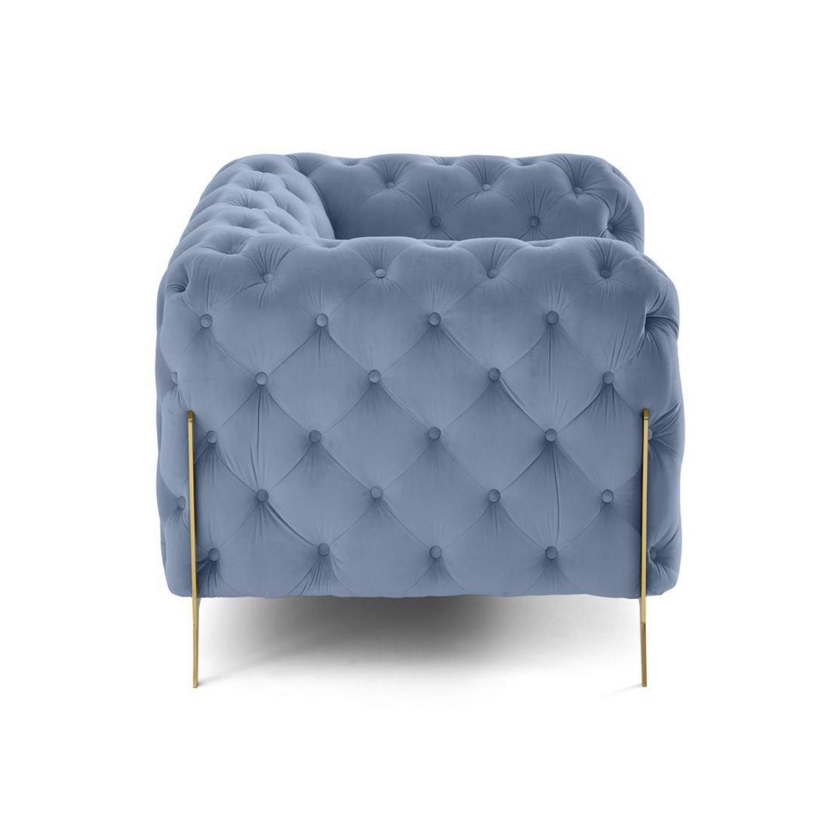 LISA DESIGN Camden - fauteuil chesterfield en velours - pieds en métal doré