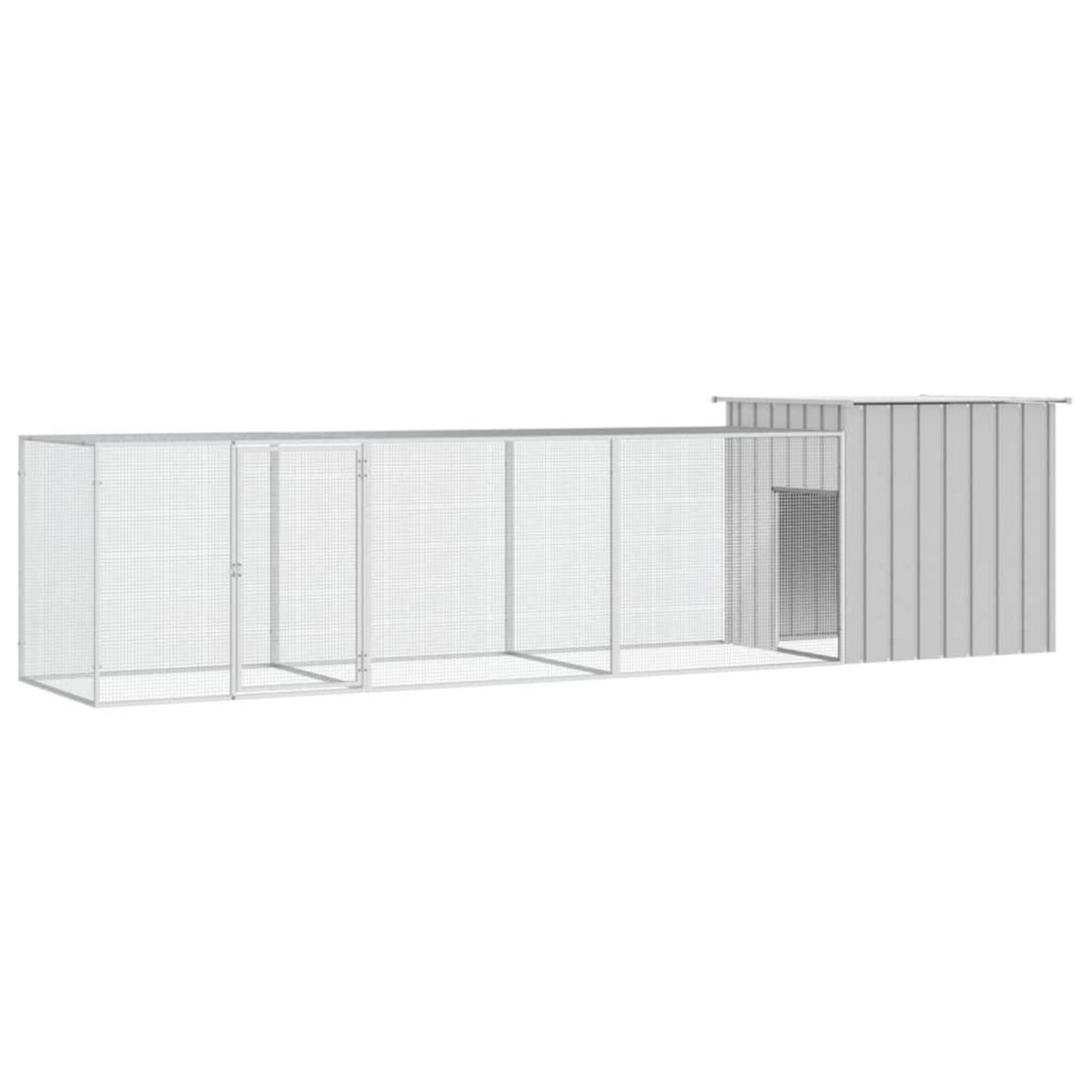 VIDAXL Cage pour poules Gris 400x91x100 cm Acier galvanise