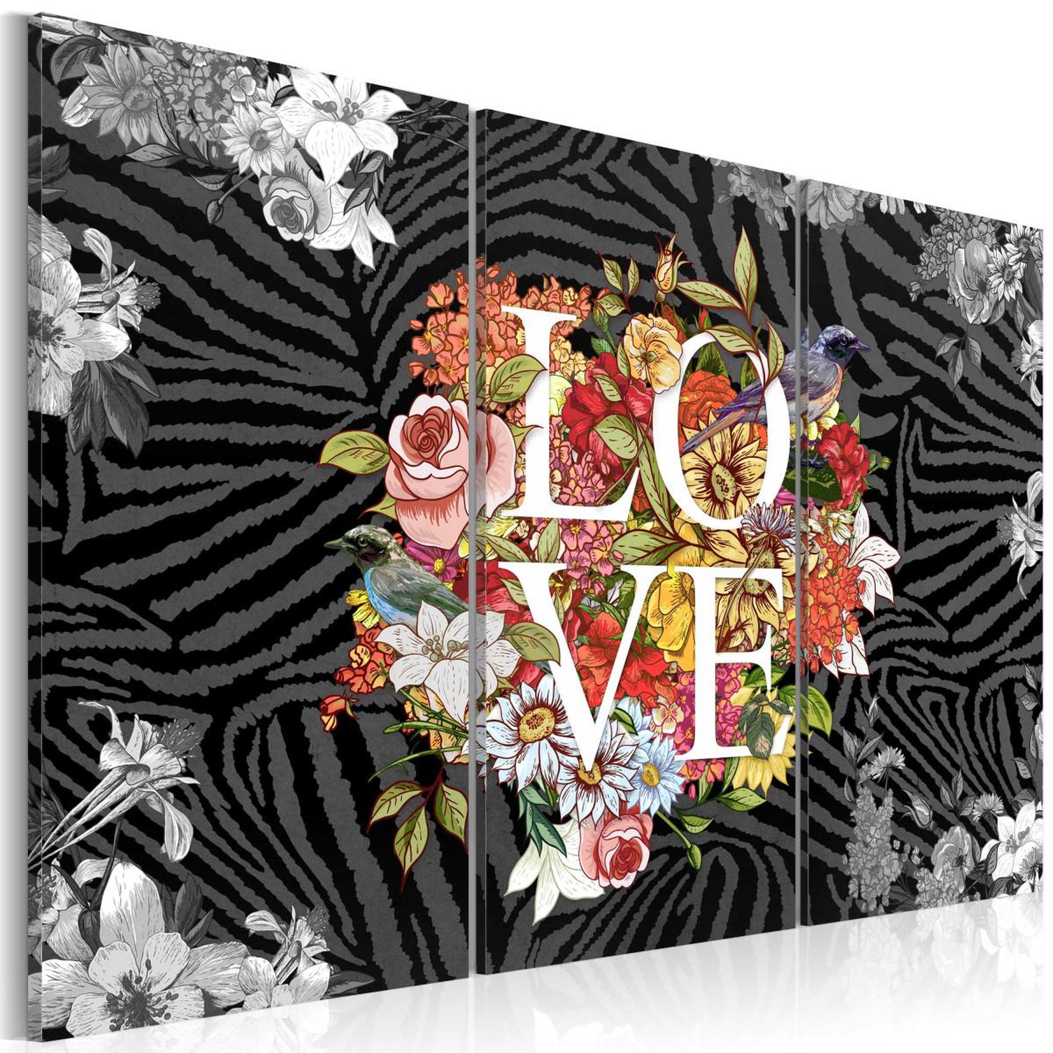Paris Prix Tableau imprimé  flowers from the heart. Coloris disponibles : Multicolore