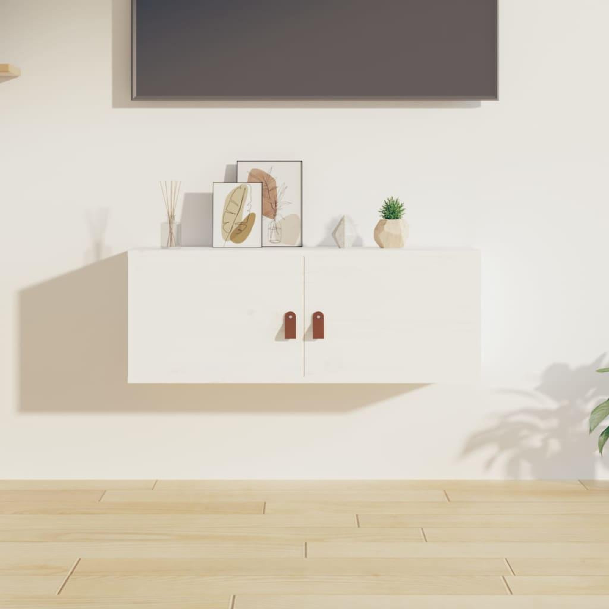 Voir la diapositive 1 : VIDAXL Armoire murale Blanc 80x30x30 cm Bois de pin massif