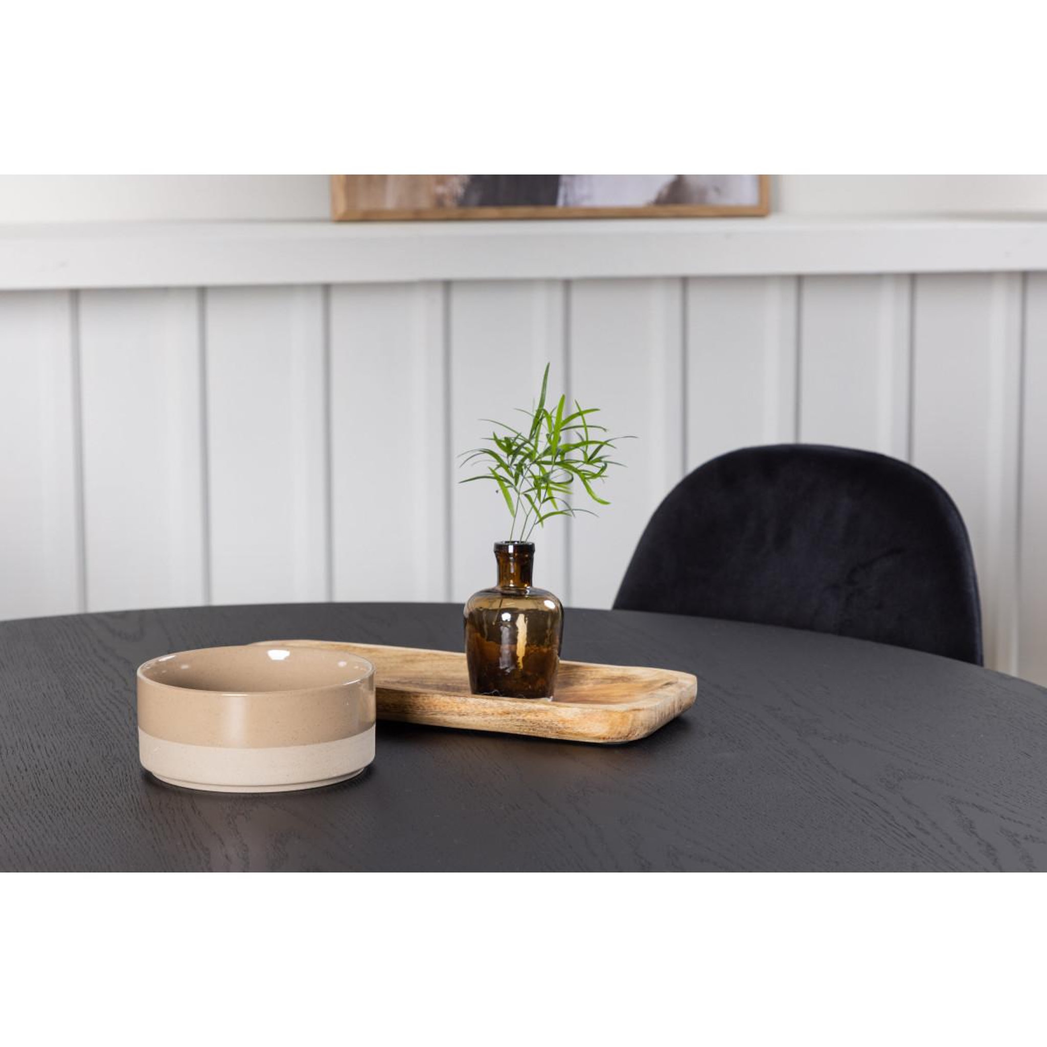 Voir la diapositive 6 : Paris Prix Ensemble table à manger ronde & 4 chaises  bootcut & polar  110cm noir