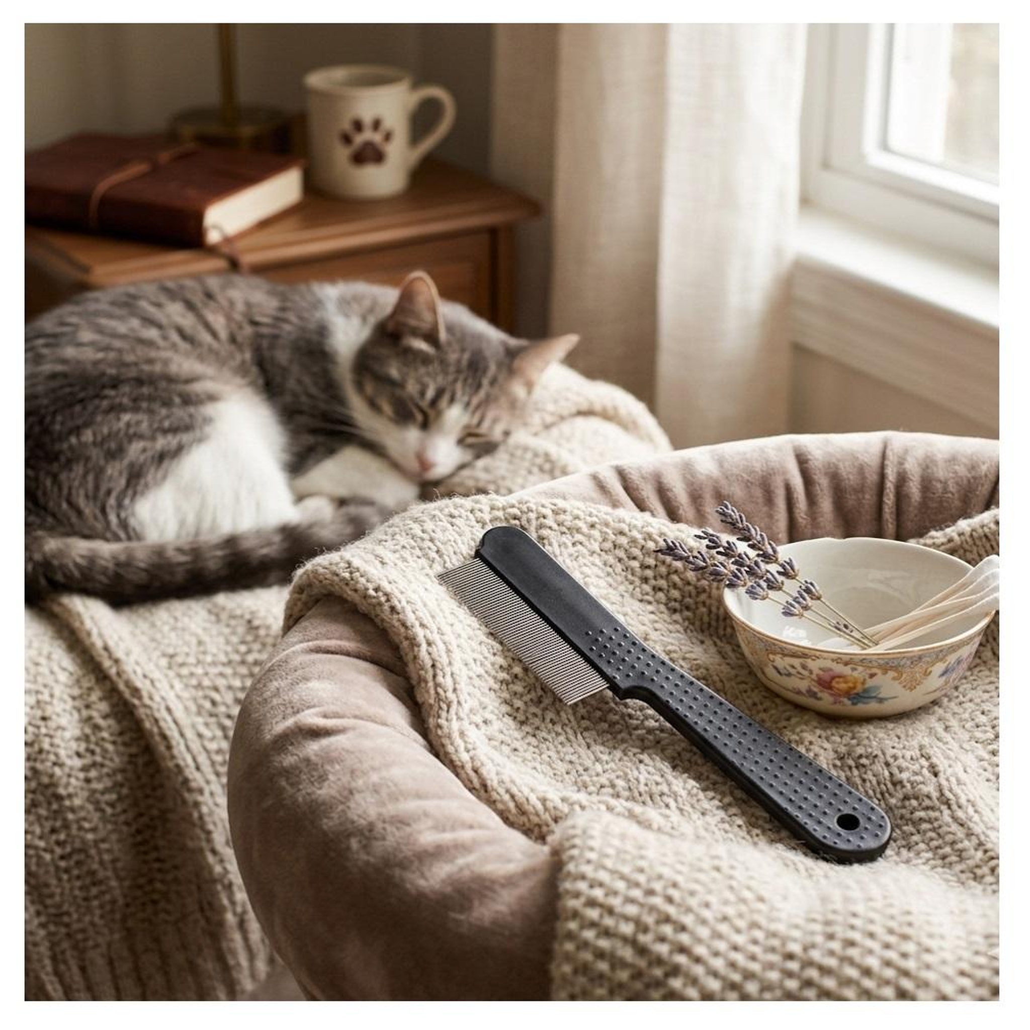 Voir la diapositive 3 : Eden Peigne a puces moby comfort pour chat