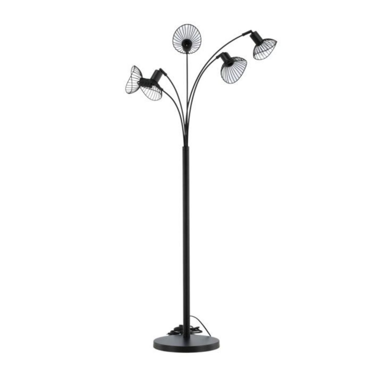 Paris Prix Lampadaire Design 5 Têtes  Elsa  152cm Noir