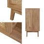 Voir la diapositive 6 : SWEEEK Petit buffet avec 1 porte coulissante et étagères. effet bois et détails cannage. buffet bas. 120cm