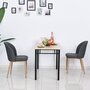 HOMCOM Lot de 2 chaises de salle à manger chaise de salon pieds en métal imitation bois 50 x 58 x 85 cm gris