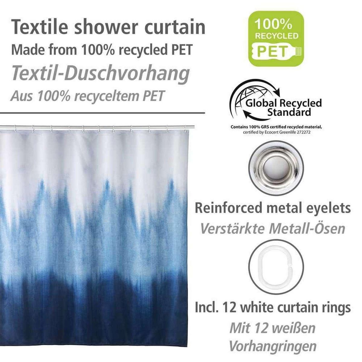 Wenko Rideau de douche à pois