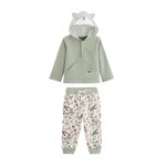 Petit Béguin Ensemble bébé sweat-shirt à capuche et pantalon en molleton Abou. Coloris disponibles : Vert