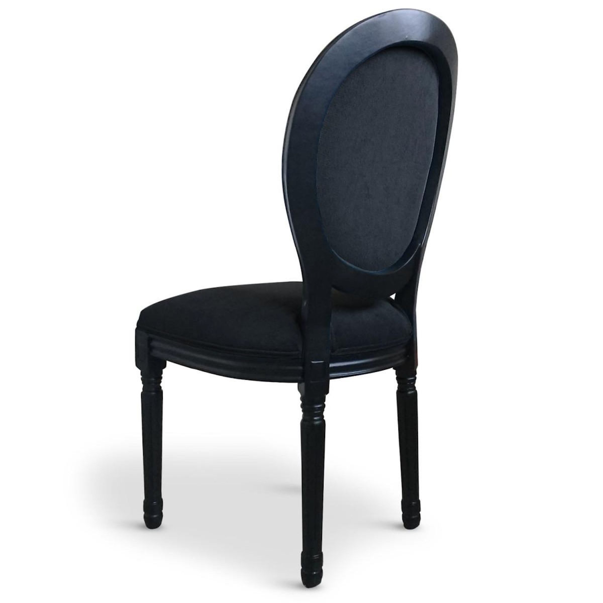 Paris Prix Lot de 2 Chaises Médaillon Velours  Versailles  96cm Noir