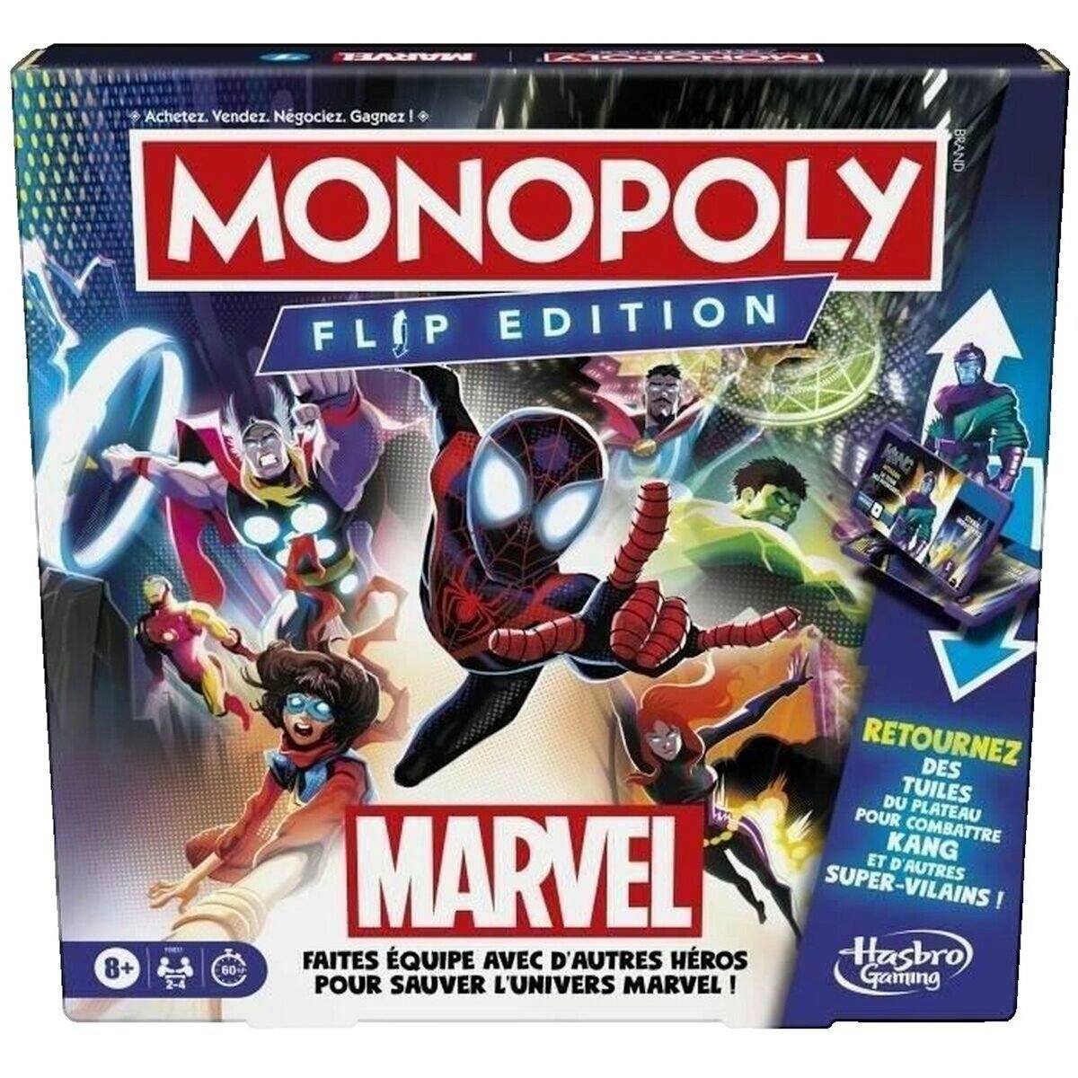 Marvel Jeu de société Hasbro Monopoly Flip Edition Marvel