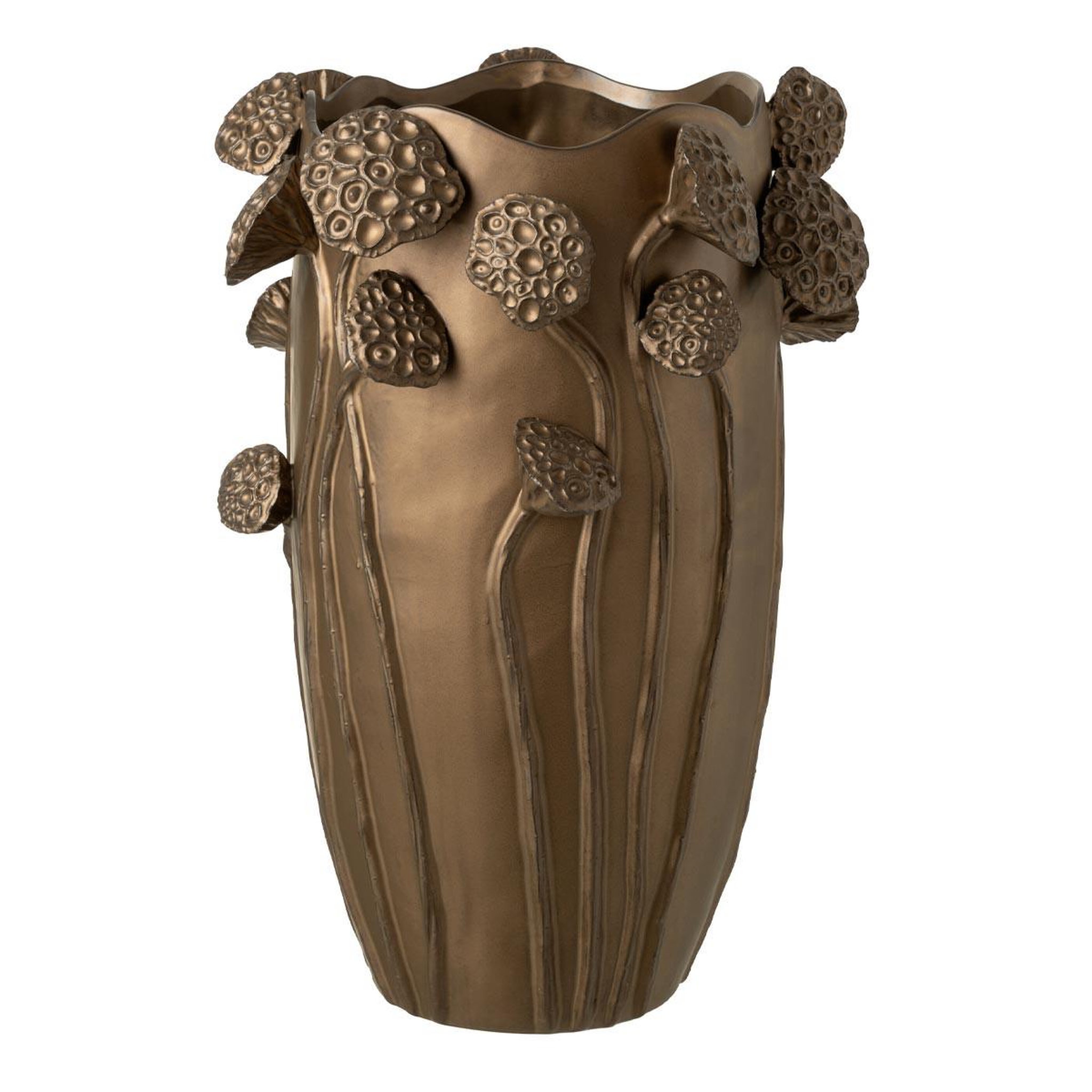 J-LINE Vase lotus en argile  pod  51cm cuivre