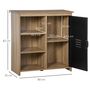Voir la diapositive 3 : HOMCOM Buffet design industriel - meuble de rangement 3 niches placard - panneaux particules aspect bois veinage porte métal noir