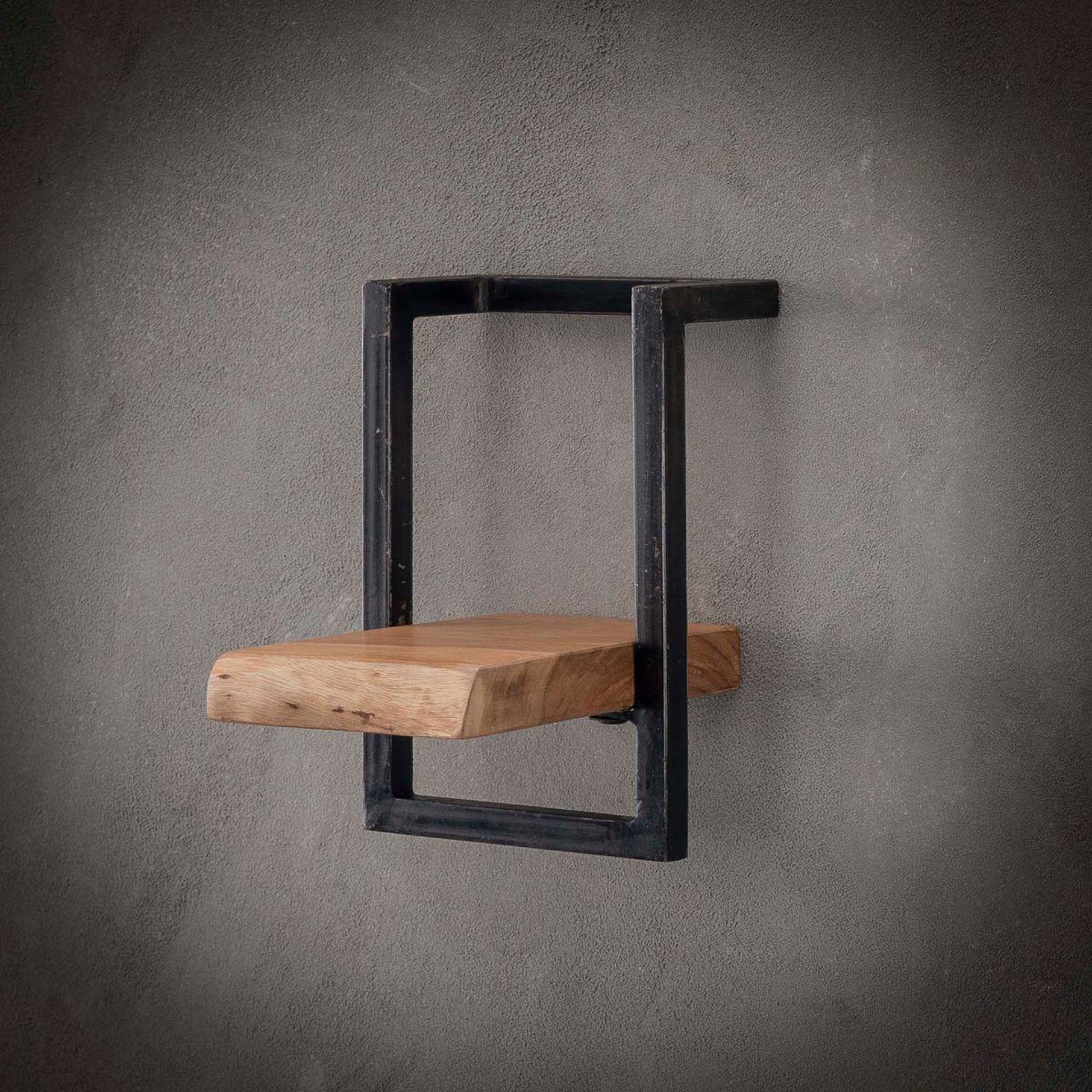 Voir la diapositive 2 : JLC KREATION Étagère murale en bois et métal 20cm ernest