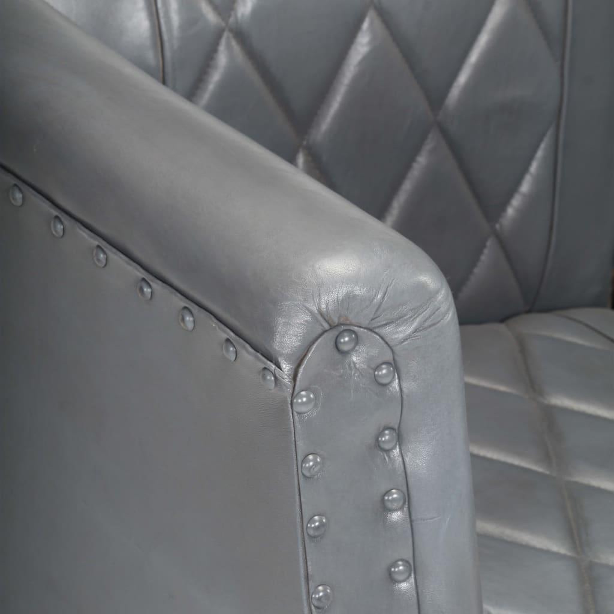 Voir la diapositive 5 : VIDAXL Chaise cabriolet Gris Cuir veritable de chevre