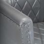 Voir la diapositive 5 : VIDAXL Chaise cabriolet Gris Cuir veritable de chevre