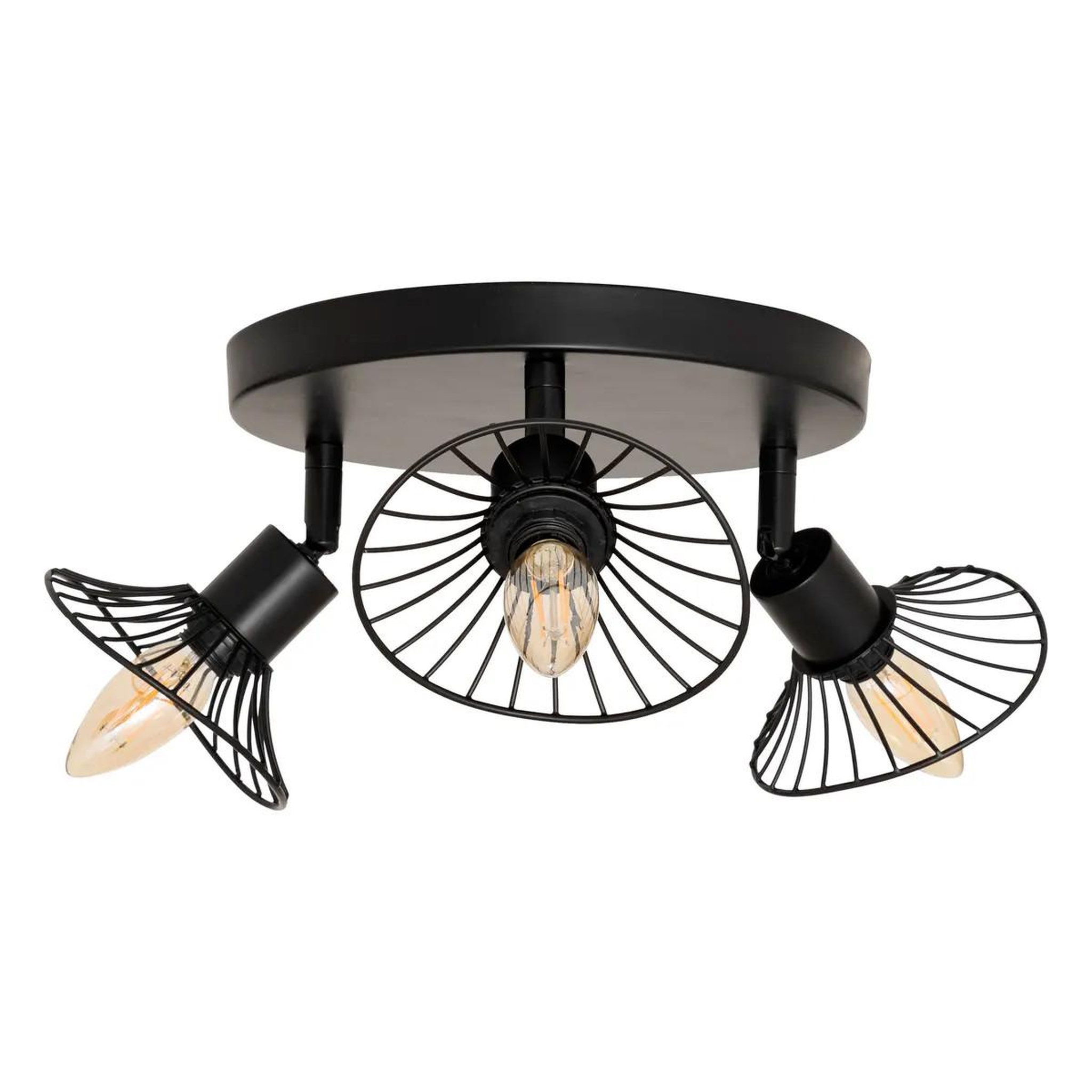 ATMOSPHERA Plafonnier 3 lampes orientables en métal  adelia  25cm noir