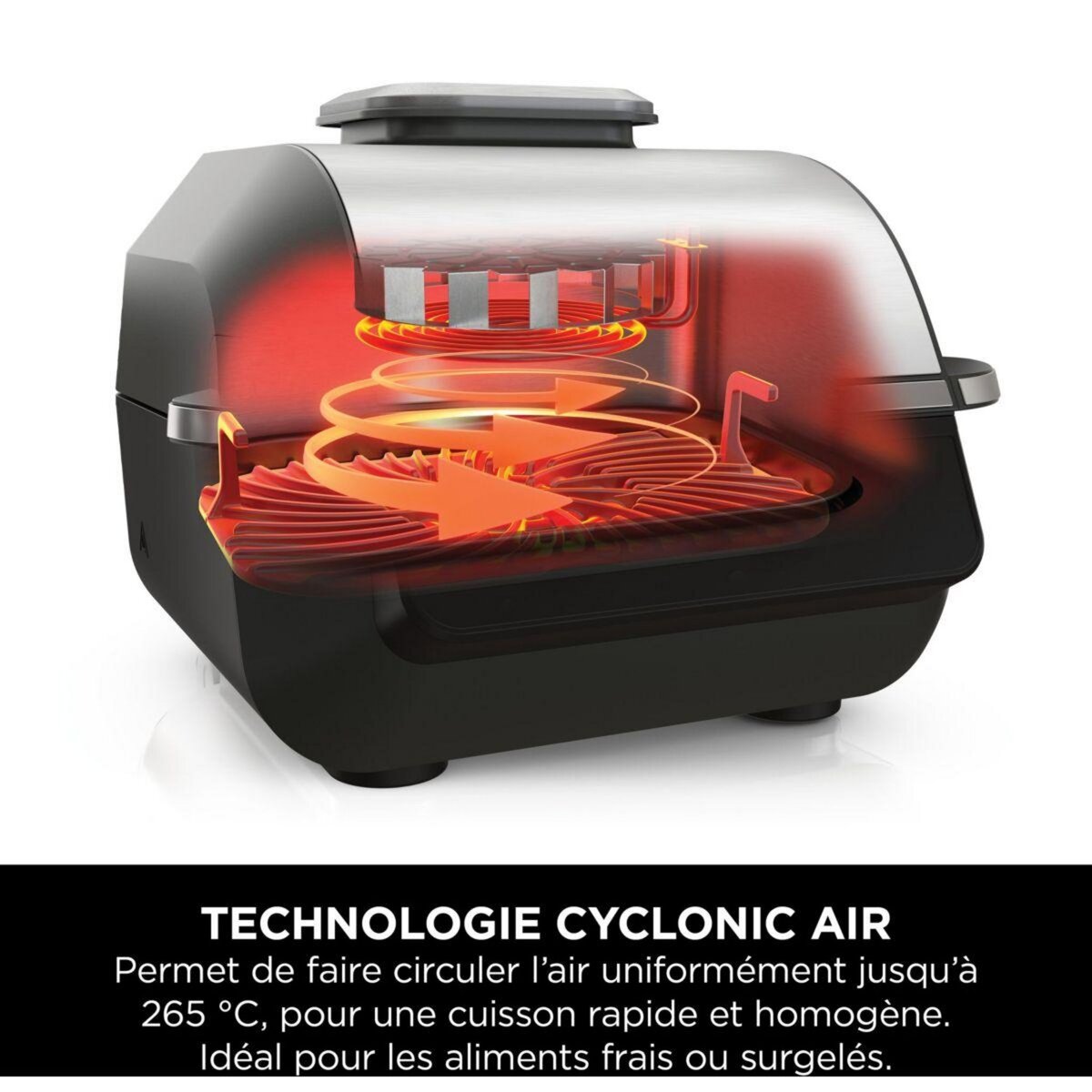 NINJA Grille-viande Foodi Air Grill  EG351 gris thermosonde à poser, 25.5x24.5 cm