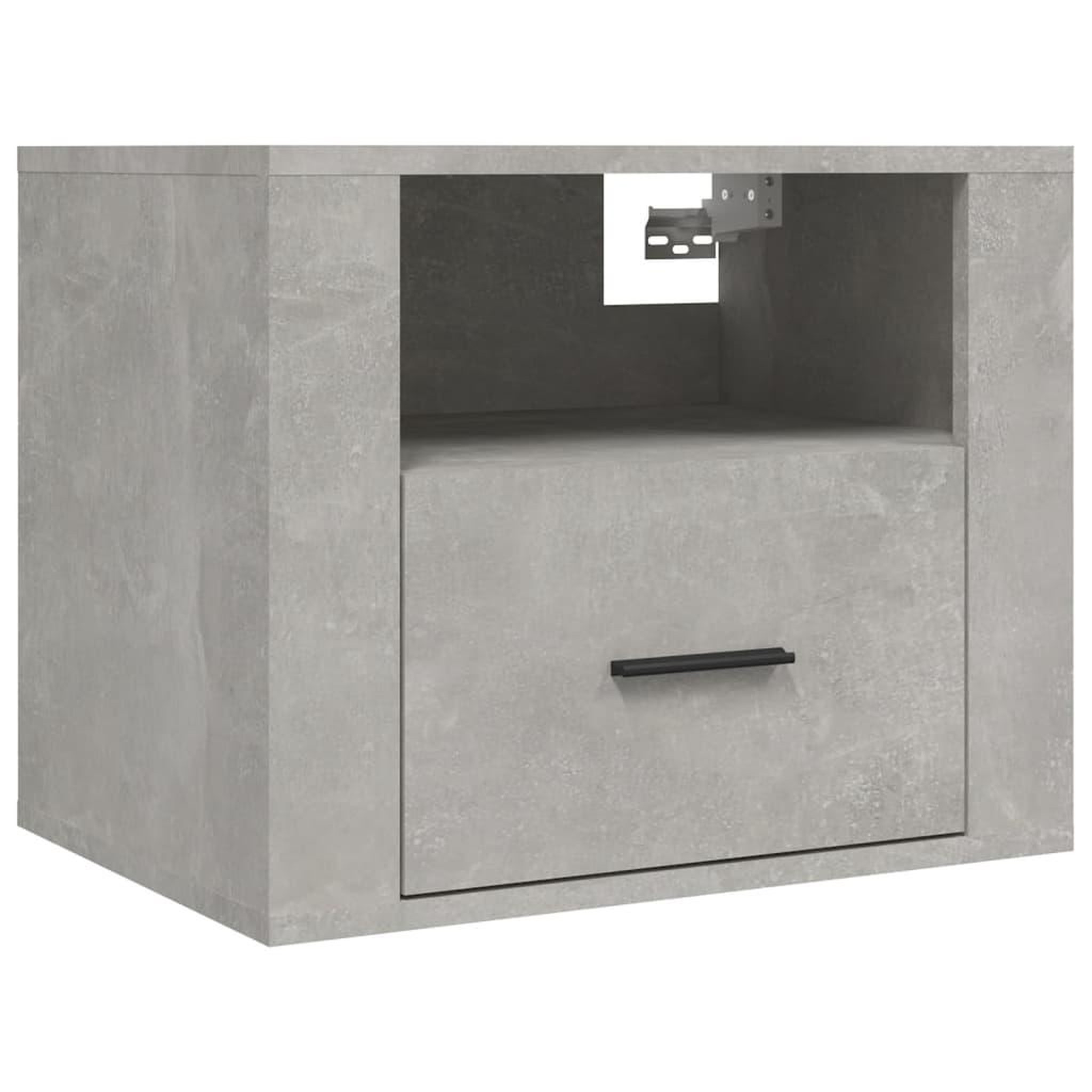 Voir la diapositive 2 : VIDAXL Table de chevet murale Gris beton 50x36x40 cm
