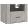 Voir la diapositive 2 : VIDAXL Table de chevet murale Gris beton 50x36x40 cm