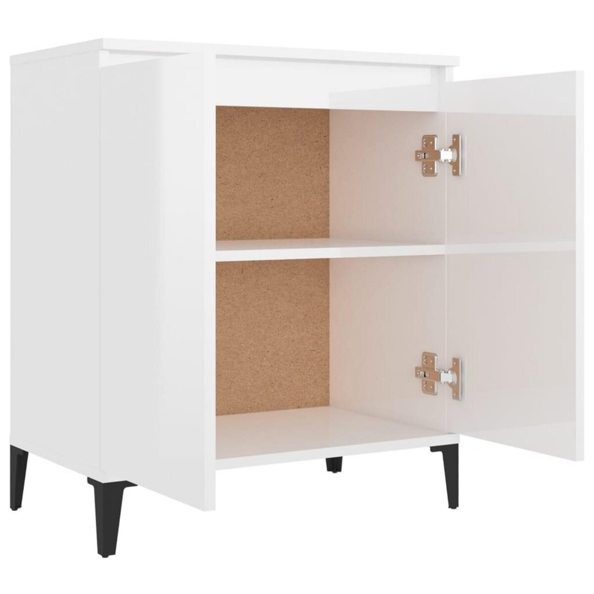 VIDAXL Buffet blanc brillant 60x35x70 cm bois d'ingenierie