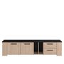 Voir la diapositive 3 : Meuble TV 2 portes 2 niches 2 tiroirs 2 portes L182cm LOLA