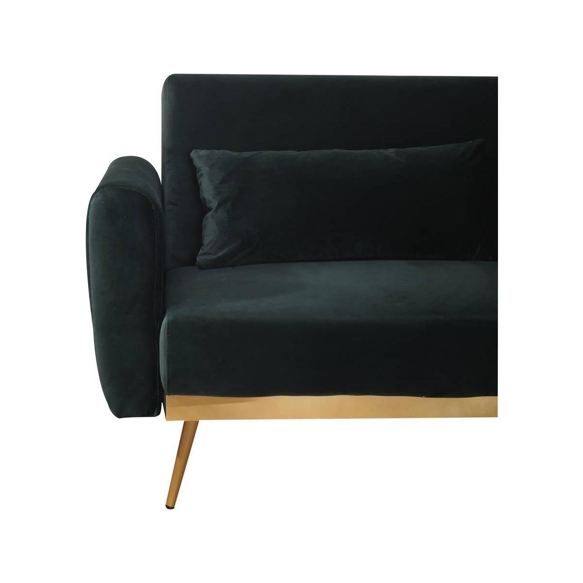  Canapé Clic Clac en velours  Donia  - 203 x 81 x 83 cm - 3 places - Vert foncé