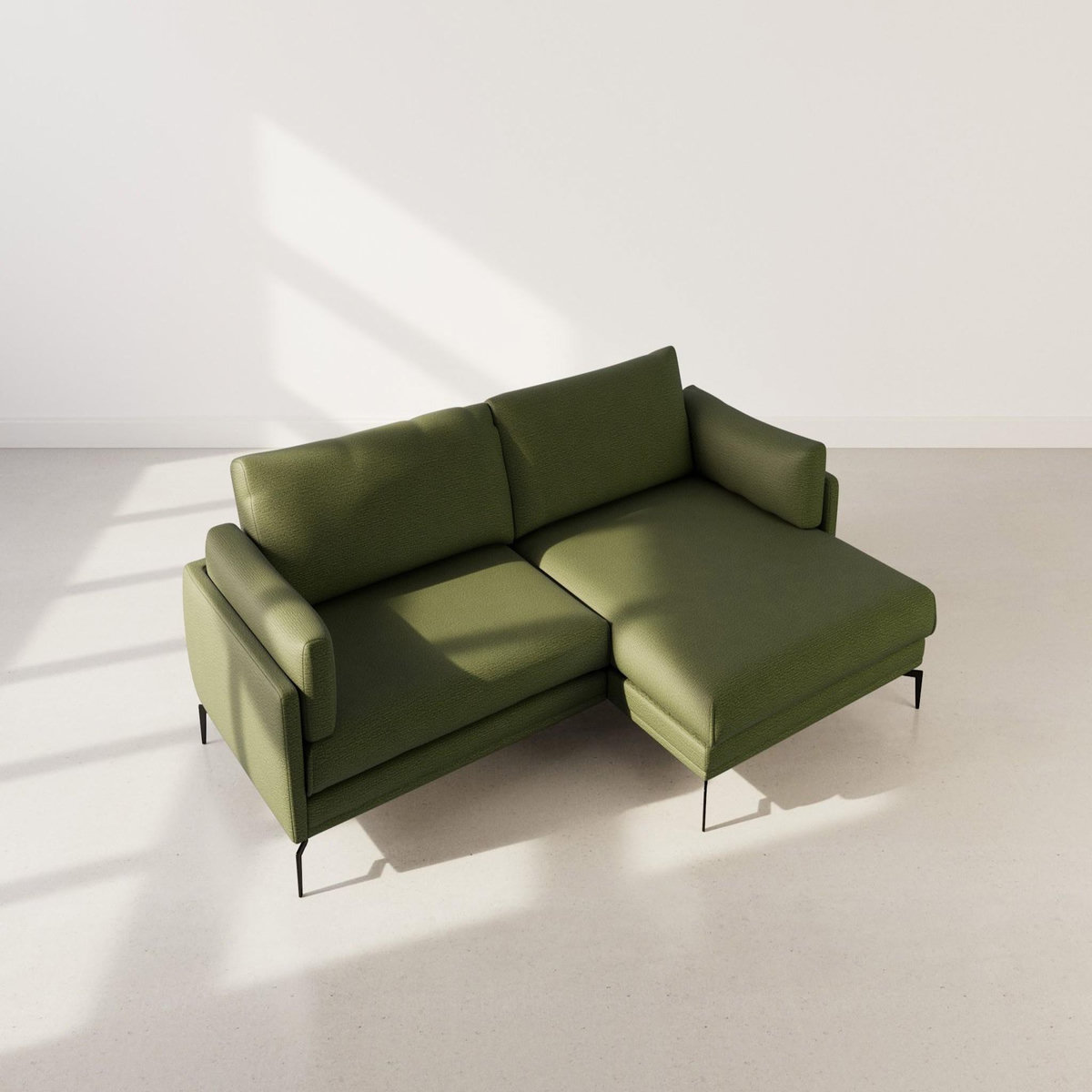 LISA DESIGN Carlos - canapé d'angle droit 4 places ultra moelleux en tissu texturé