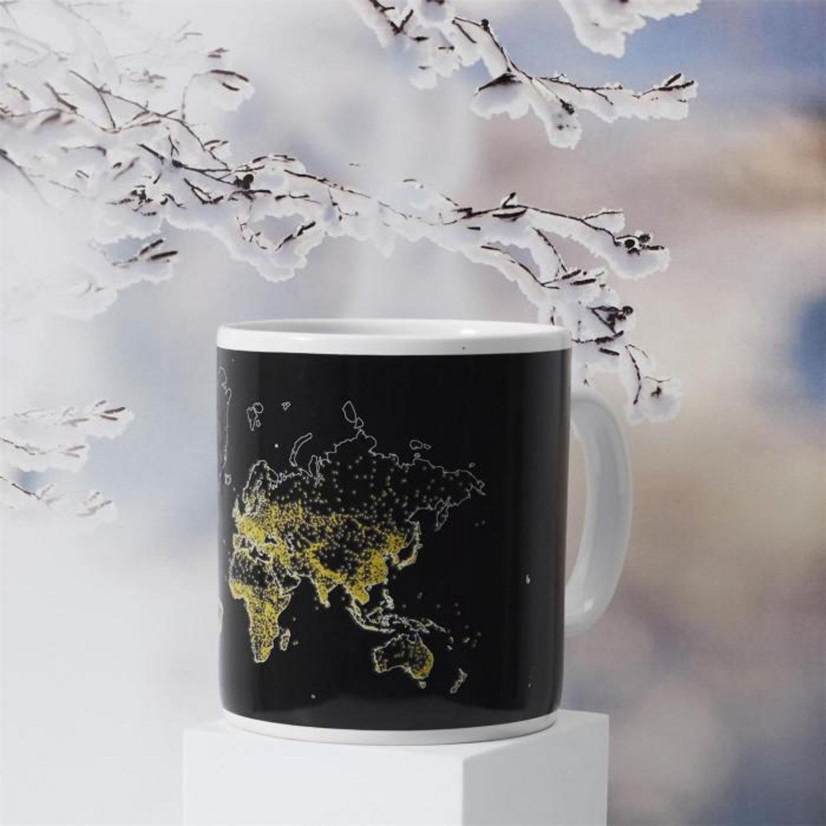 Paris Prix Mug Thermoréactif XXL  Carte  70cl Noir