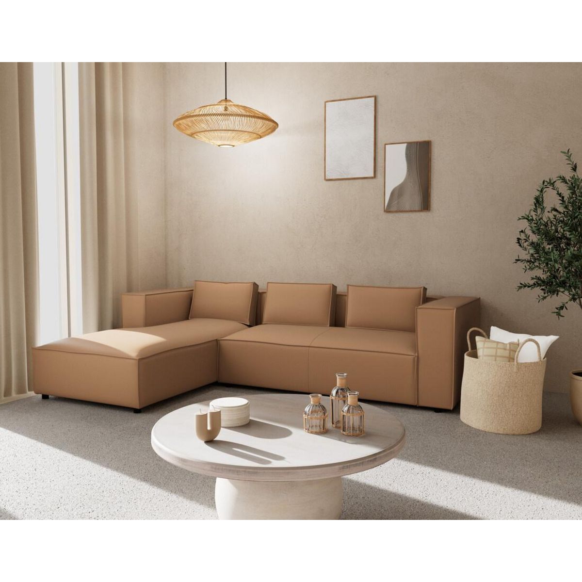 LISA DESIGN Stella - canapé d'angle gauche 4 places en simili