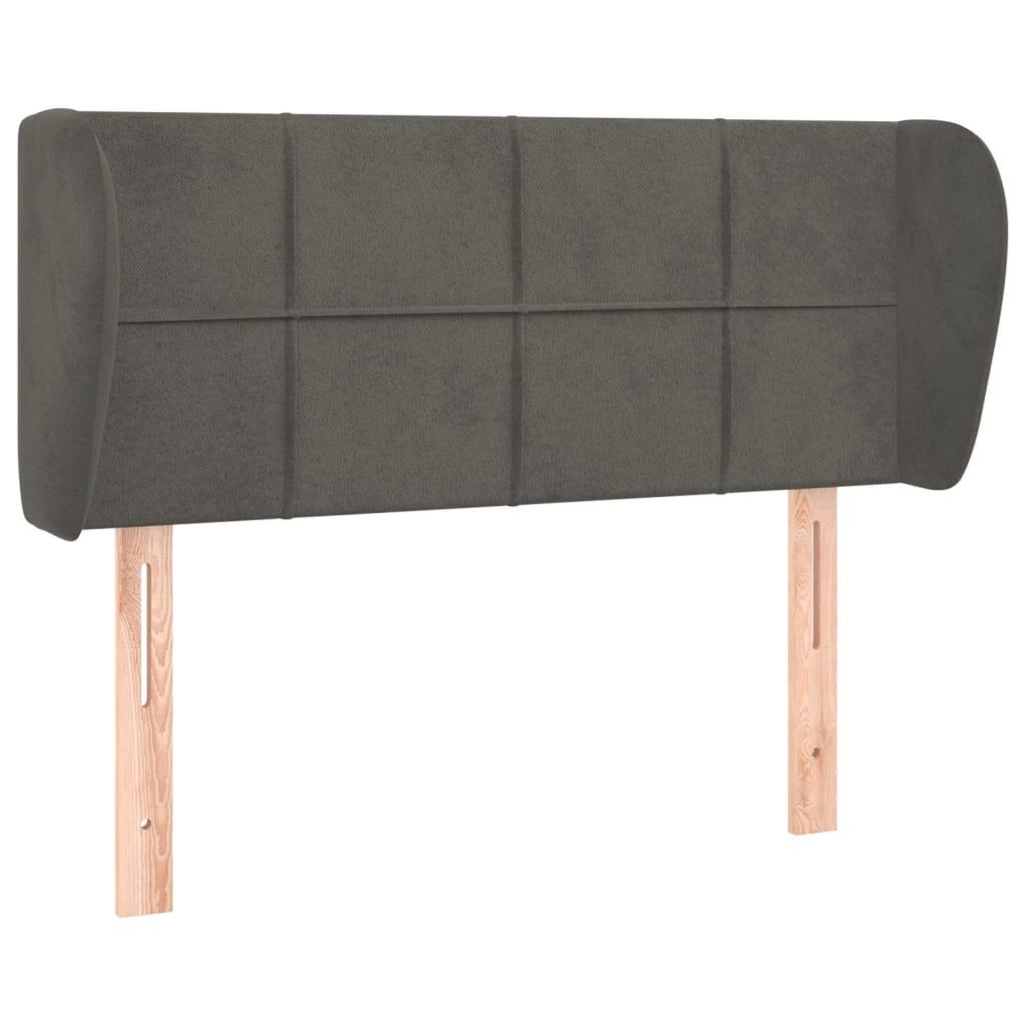 Voir la diapositive 2 : VIDAXL Tete de lit avec oreilles Gris fonce 93x23x78/88 cm Velours