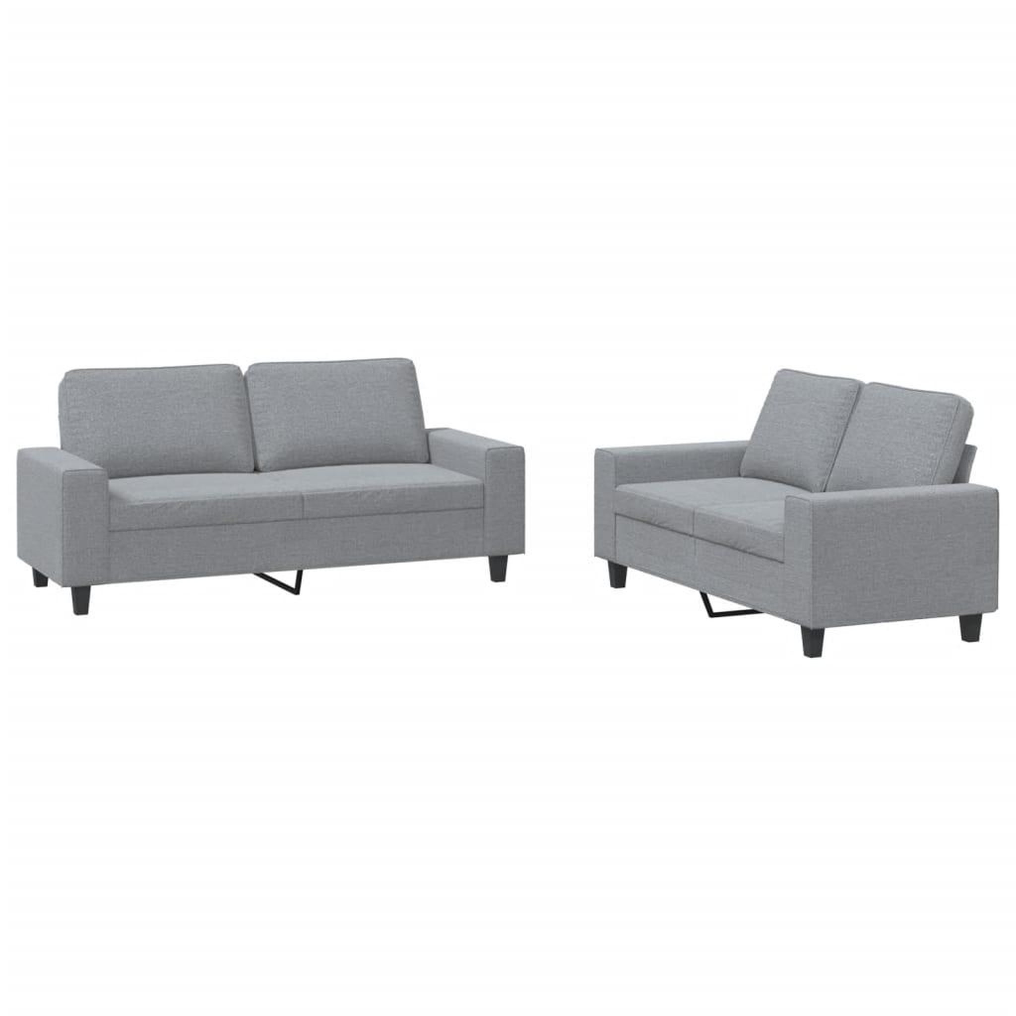 Voir la diapositive 2 : VIDAXL Ensemble de canapes 2 pcs gris clair tissu