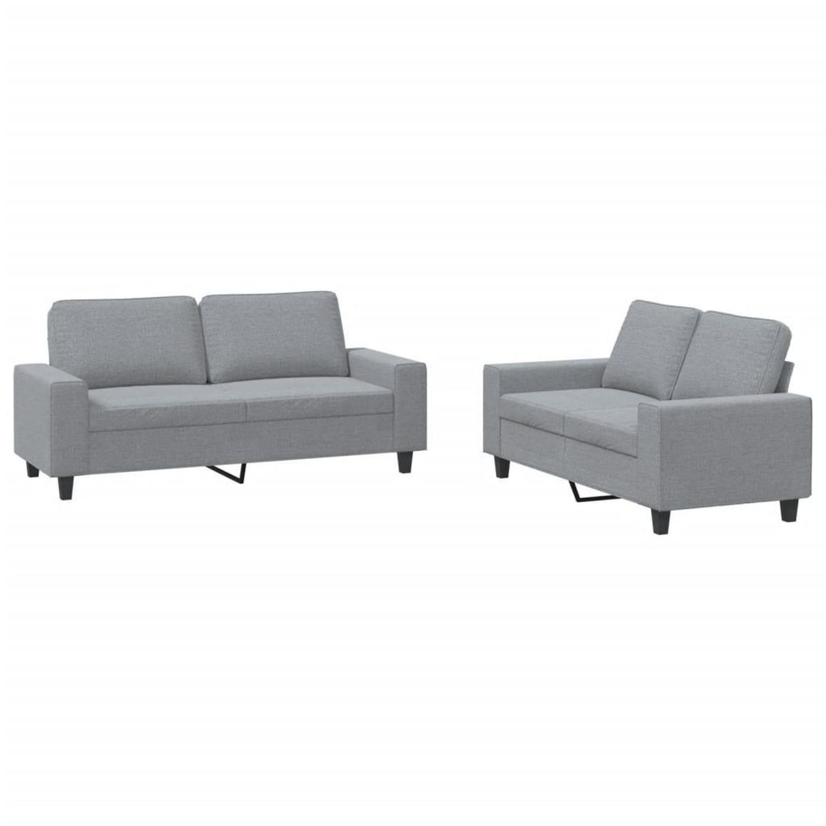 VIDAXL Ensemble de canapes 2 pcs gris clair tissu