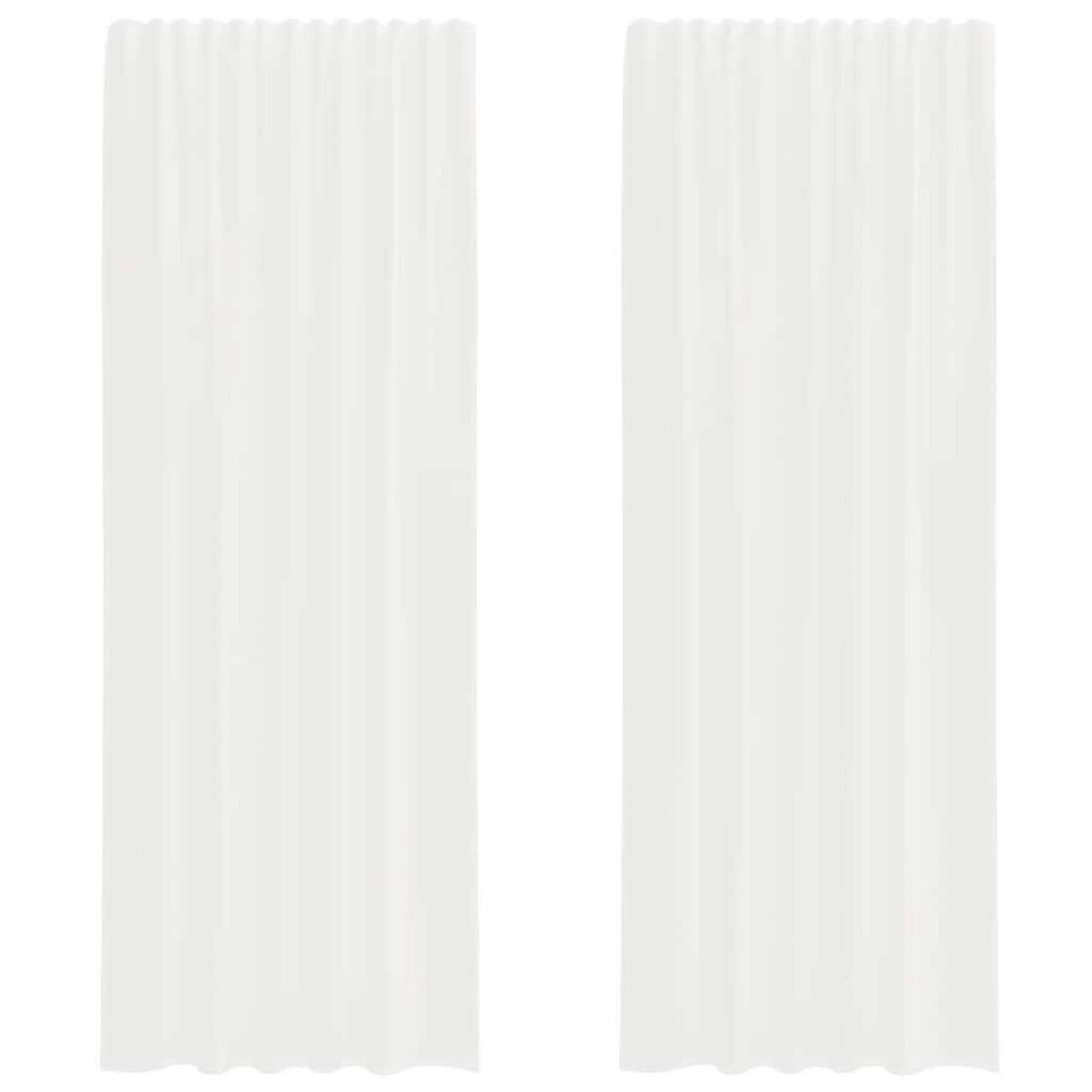 VIDAXL Rideaux en voile avec boucles 2 pcs blanc 140x260 cm