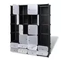 VIDAXL Armoire modulaire 18 compartiments Noir et blanc 37x146x180,5cm